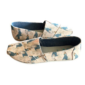 DISNEY x TOMS Women's Size 9.5 Pink Princess Aurora Sleeping Beauty Canvas Flats